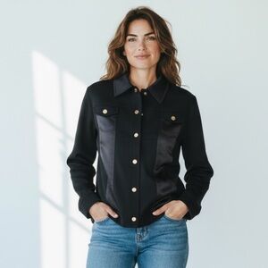St. John by Marie Gray Black Snap Button Women’s Blazer Jacket